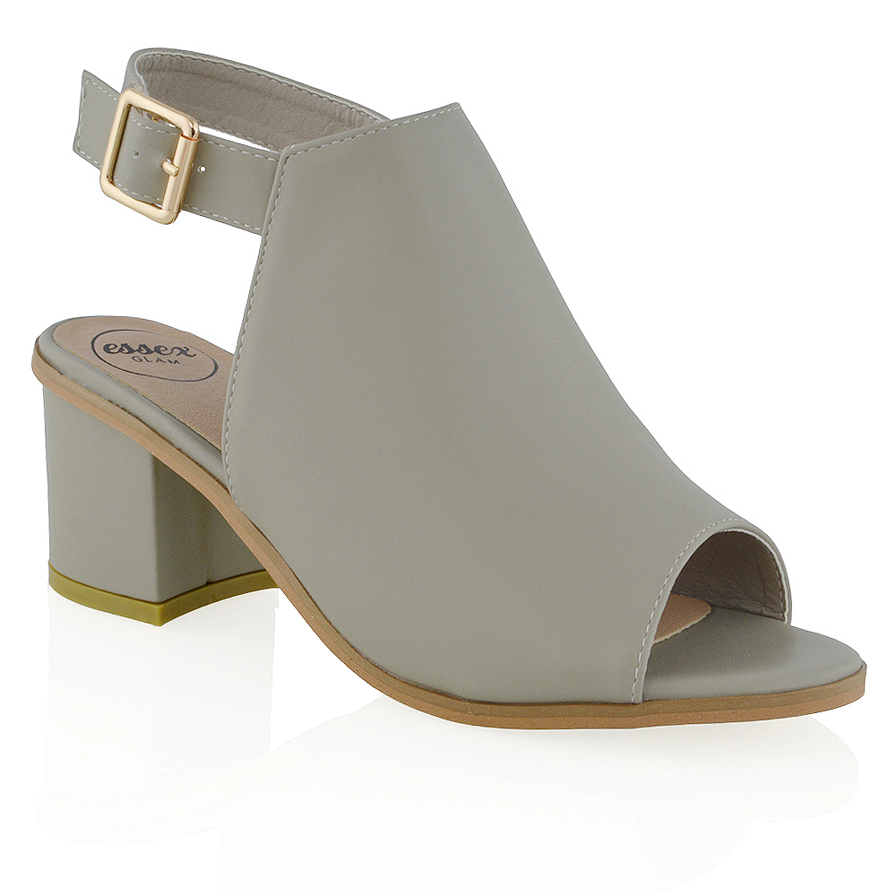 buckle peep toe ankle boot